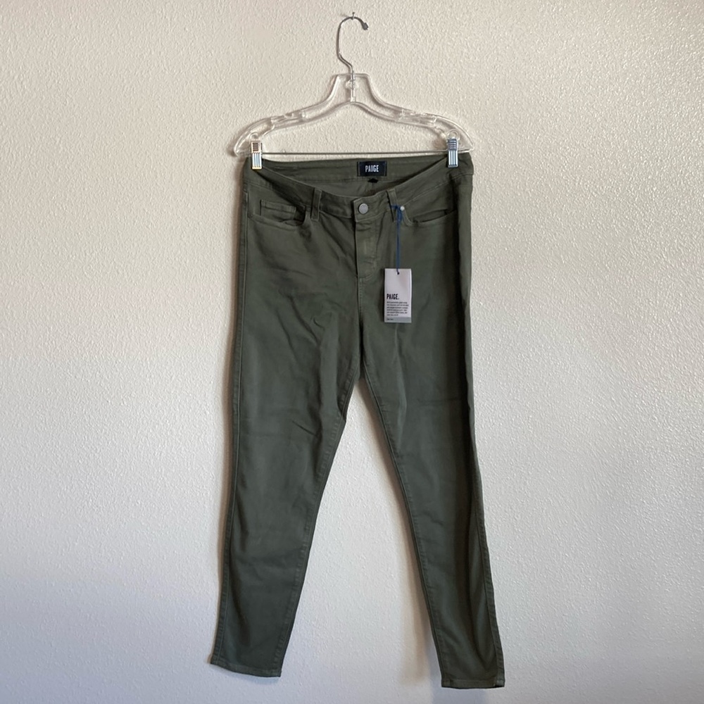 PAIGE Verdugo Ankle Jeans in Army Green (Size 31)